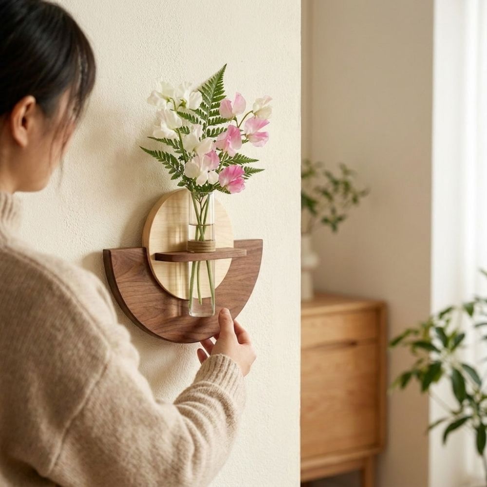 Oval Wood Wall Mount Flower Sh - Flower Wall Panel review and price