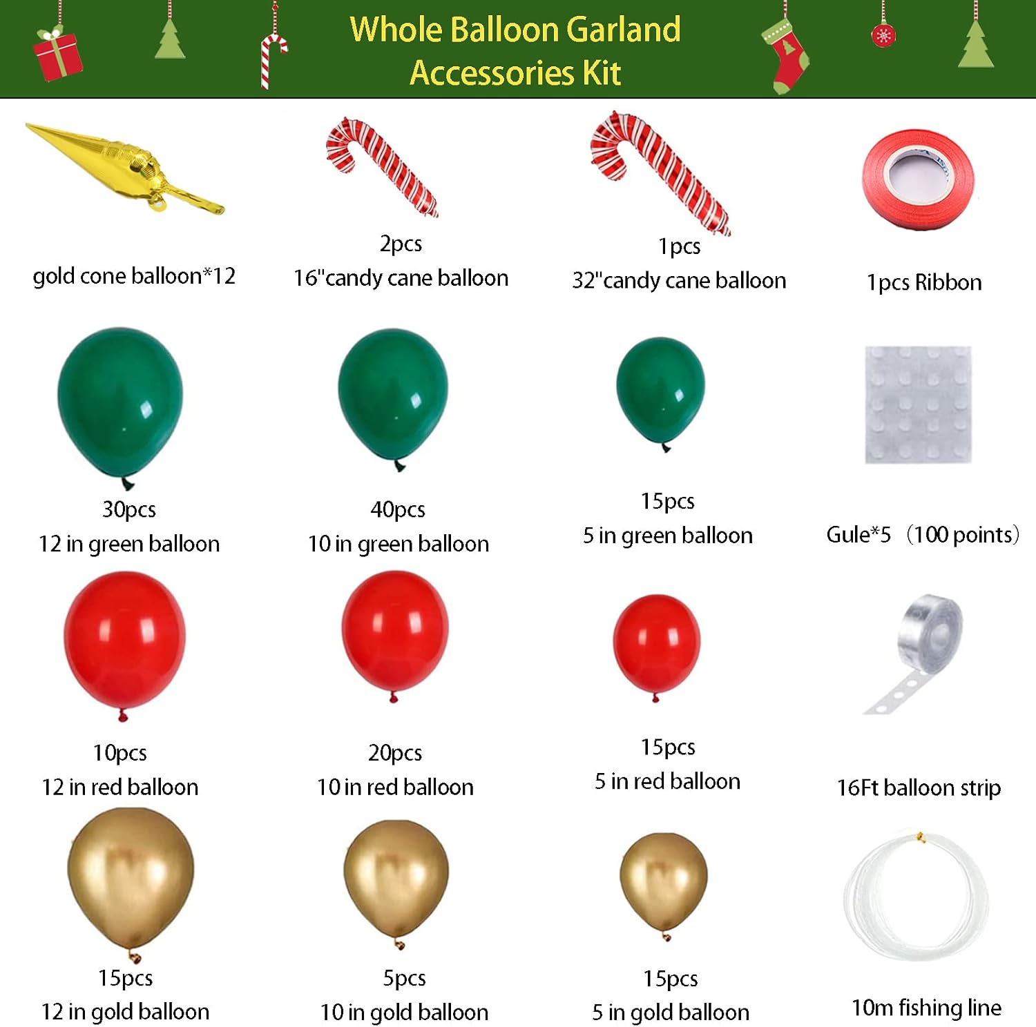 Christmas Balloons Garland Arc - Balloon Arch Kit review and price